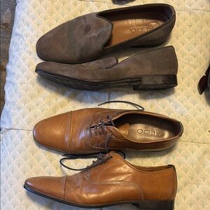 Aldo Brown and Gray Loafers Slip-Ons